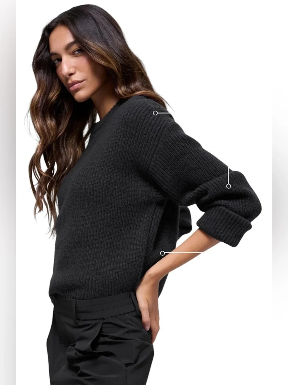 ALO Wool Cashmere Ribbed Noble Crewneck Sweater Women’s Sz XS